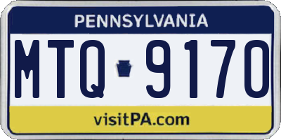 PA license plate MTQ9170