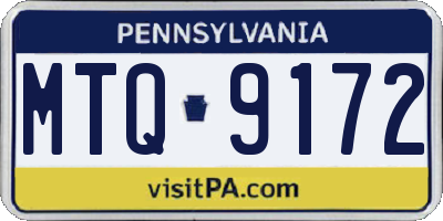 PA license plate MTQ9172