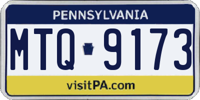 PA license plate MTQ9173
