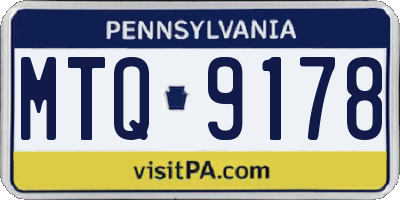 PA license plate MTQ9178