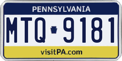 PA license plate MTQ9181