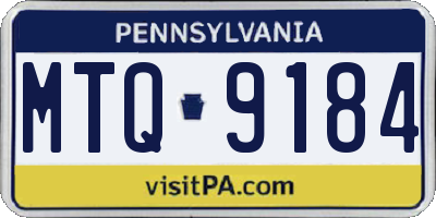 PA license plate MTQ9184