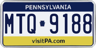 PA license plate MTQ9188