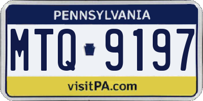 PA license plate MTQ9197