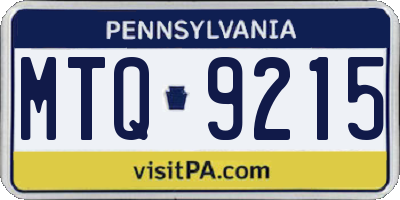 PA license plate MTQ9215