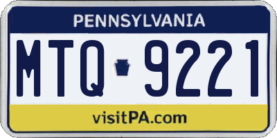 PA license plate MTQ9221