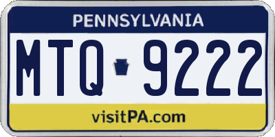 PA license plate MTQ9222