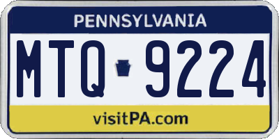 PA license plate MTQ9224