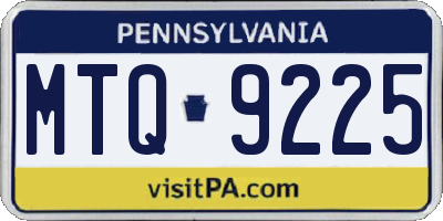 PA license plate MTQ9225