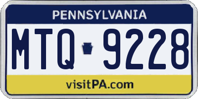 PA license plate MTQ9228