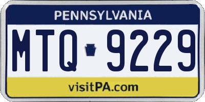 PA license plate MTQ9229