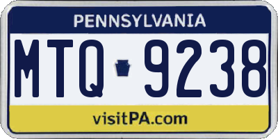 PA license plate MTQ9238