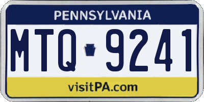 PA license plate MTQ9241