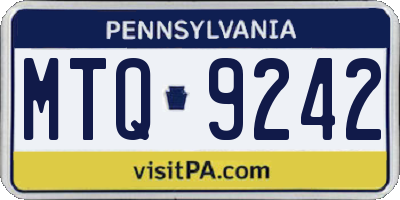 PA license plate MTQ9242