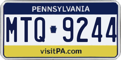 PA license plate MTQ9244