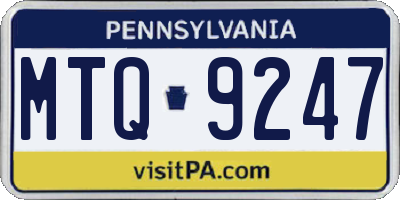 PA license plate MTQ9247