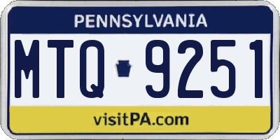 PA license plate MTQ9251