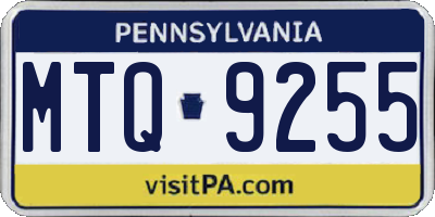 PA license plate MTQ9255