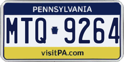 PA license plate MTQ9264