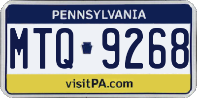 PA license plate MTQ9268