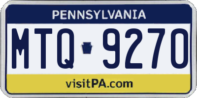 PA license plate MTQ9270