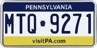 PA license plate MTQ9271