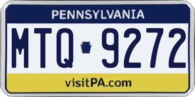 PA license plate MTQ9272