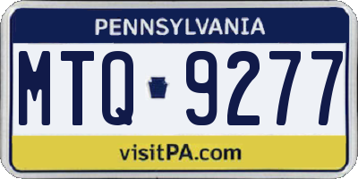 PA license plate MTQ9277