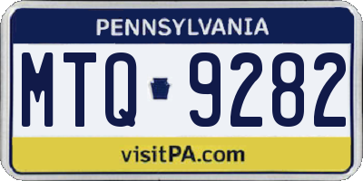 PA license plate MTQ9282
