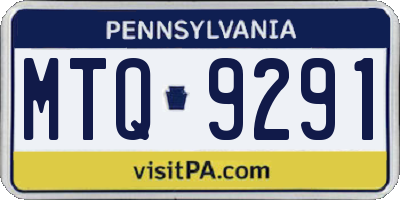 PA license plate MTQ9291