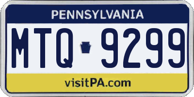 PA license plate MTQ9299