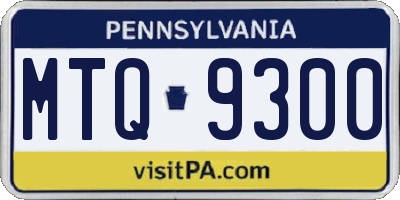 PA license plate MTQ9300