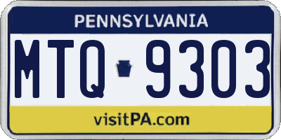 PA license plate MTQ9303