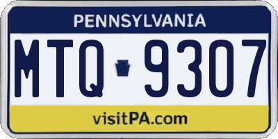 PA license plate MTQ9307