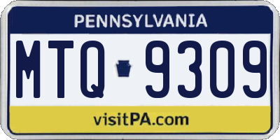 PA license plate MTQ9309