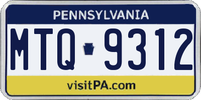PA license plate MTQ9312