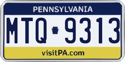 PA license plate MTQ9313