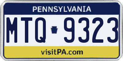 PA license plate MTQ9323