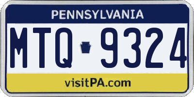 PA license plate MTQ9324