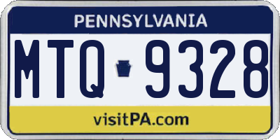 PA license plate MTQ9328