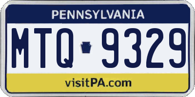 PA license plate MTQ9329