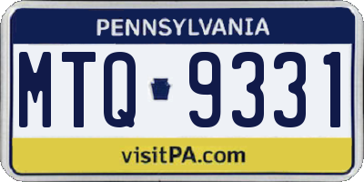 PA license plate MTQ9331