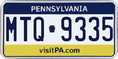 PA license plate MTQ9335