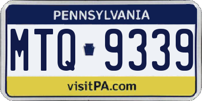 PA license plate MTQ9339