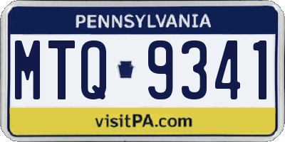 PA license plate MTQ9341
