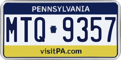 PA license plate MTQ9357