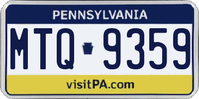 PA license plate MTQ9359