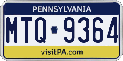 PA license plate MTQ9364