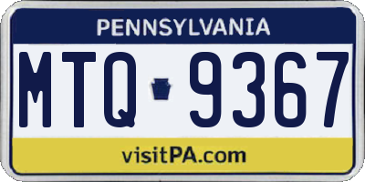 PA license plate MTQ9367