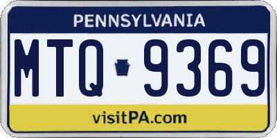PA license plate MTQ9369